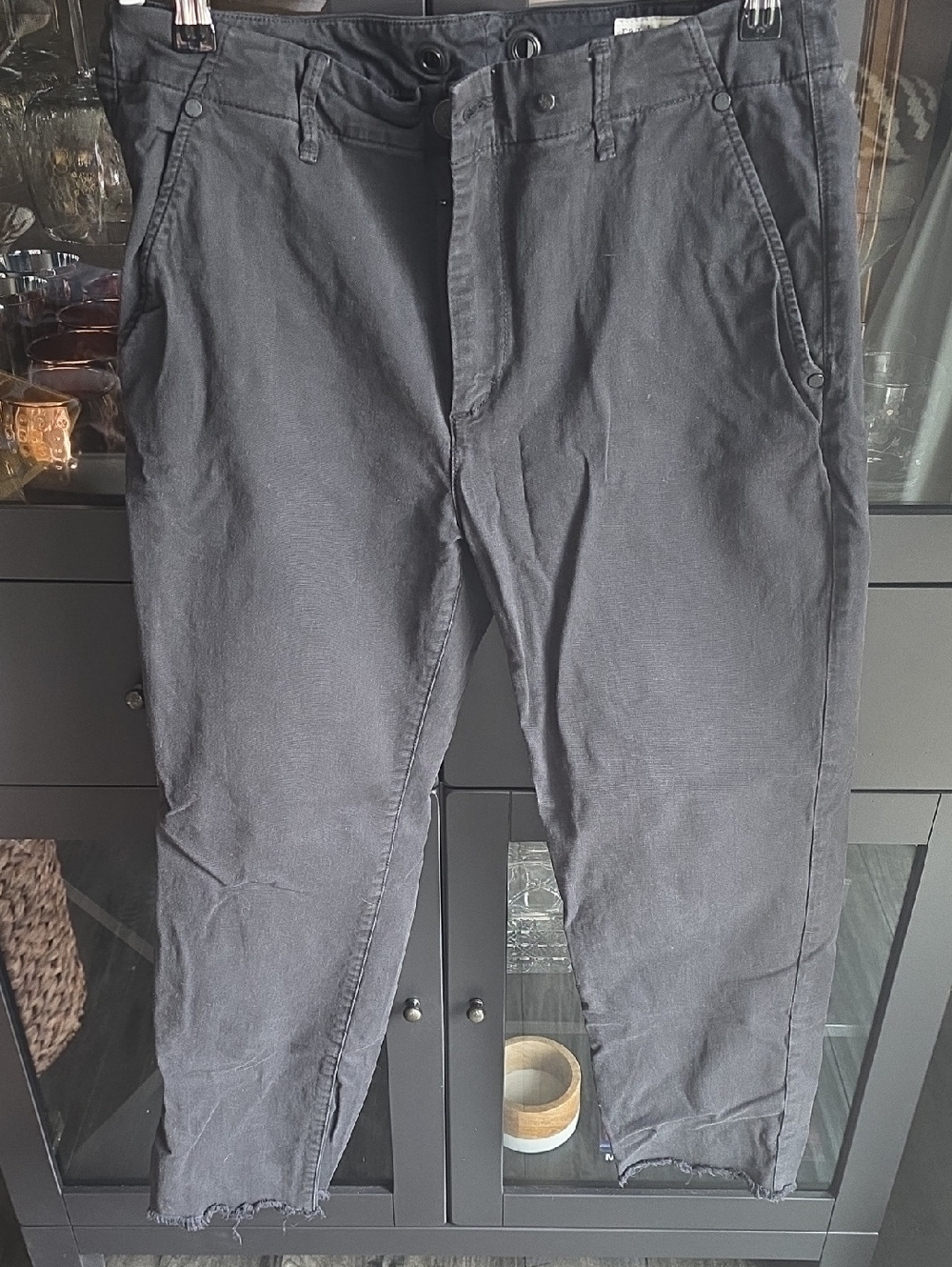 rag & bone Women's Straight Leg Black Pants